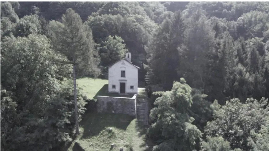 Figure 4. The church of Saint George  in Mondonico, aerial view 