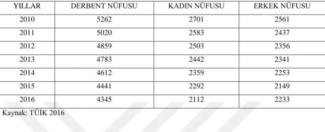 Çizelge 2.  Ġlçe Nüfus Durumu  