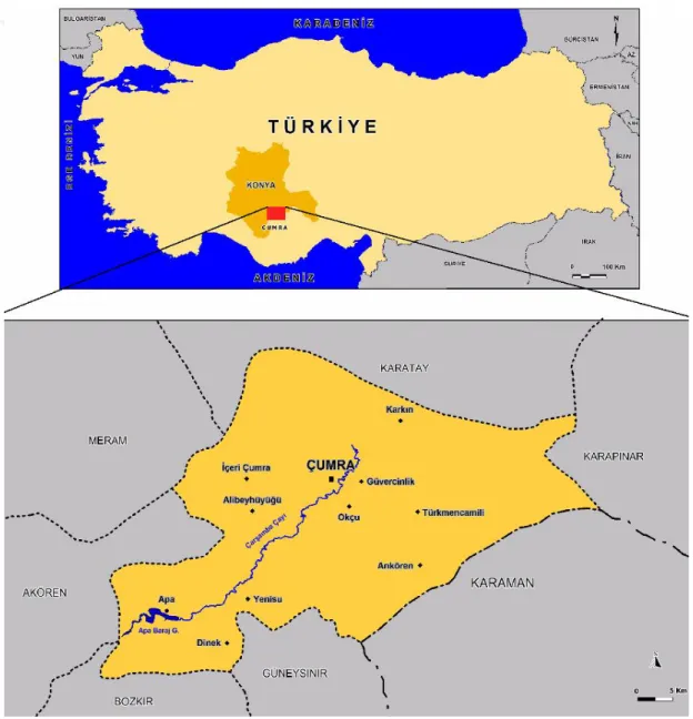 Şekil 4.1. Çumra ilçesi haritası 