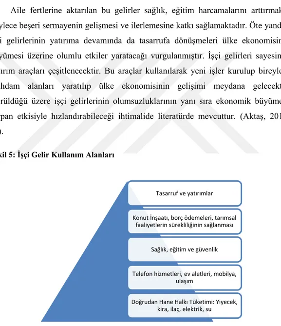 Şekil 5: İşçi Gelir Kullanım Alanları 