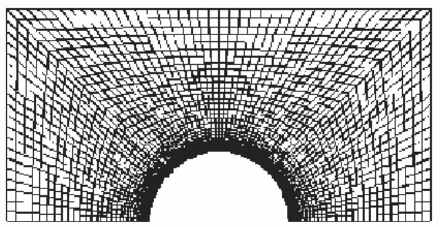 Figure 3. Detail of mesh around the cylinder. 