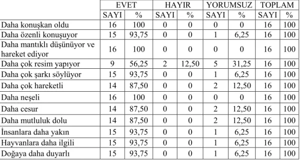 Tablo 6: Soru 5’e izci liderleri tarafından verilen cevaplar. 