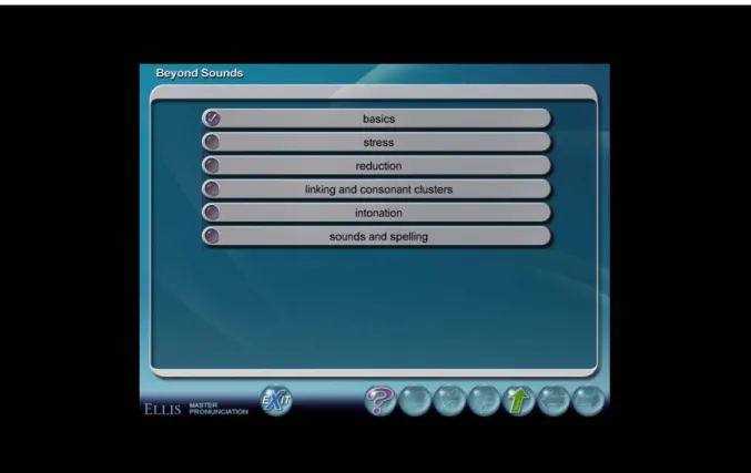 Figure 7. The Main Page of Beyond sound Section of Master Pronunciation 