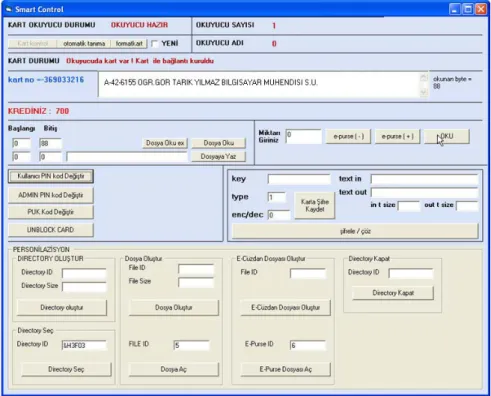 Figure 2. Screen shot of smart control program