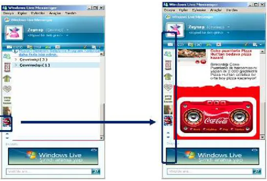 Şekil 3.3.5.2.5. Windows Live Messenger Tab Reklamların Açılımı  Kaynak: MSN Türkiye 