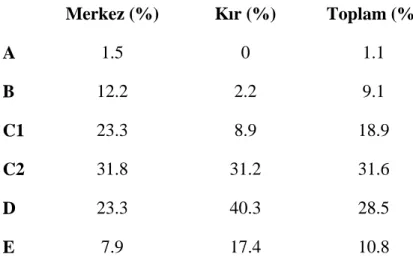 Tablo 2.2. S.E.S. Grupları Dağılımı 