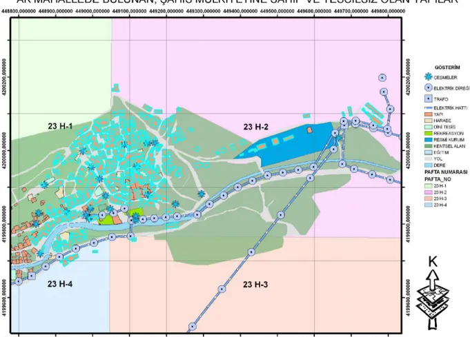 Şekil  4.5.1.4.  Ak  Mahallede  Bulunan  Şahıs  Mülkiyetine  Sahip  ve  Tescilsiz  Olan Yapılar