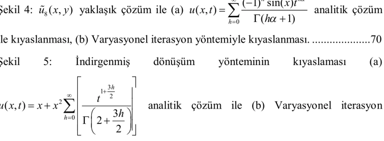 Şekil 1: İndirgenmiş dönüşüm  yöntemiyle elde edilen  u x y  4 ( , )   yaklaşık çözümü (a) 