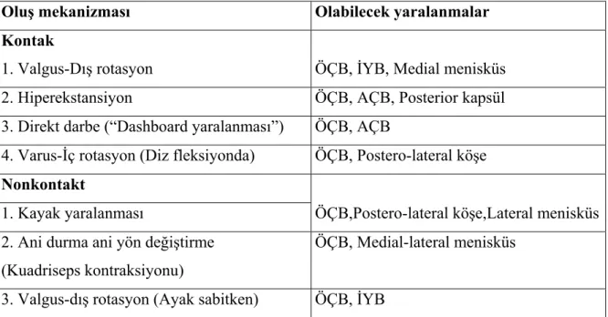 Tablo 2: ÖÇB’in yaralanma sebepleri 