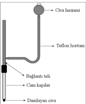 Şekil 7 Damlayan civa elektrot. 