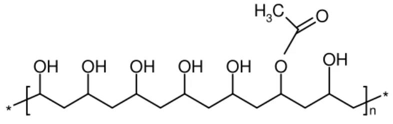 Şekil 2.6.Polivinilalkol yapısı ( Karaçal 2006 ). 