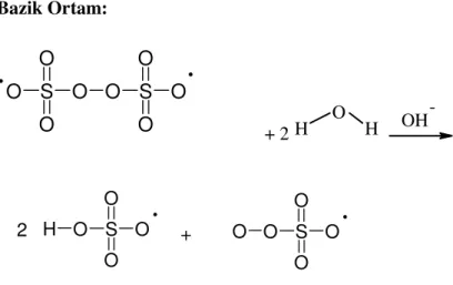 Şekil 2.9. Hidrojenperoksidin ayrışma reaksiyonu (Mantar 1984). 