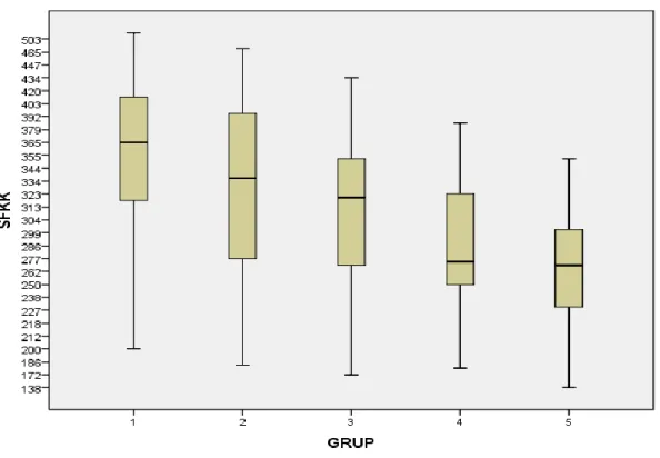 ġekil  4.2:  Gruplar  Arası  Ortalama  SFKK  KarĢılaĢtırmasının  Box-plot  Grafiği  Ġle  Gösterilmesi 