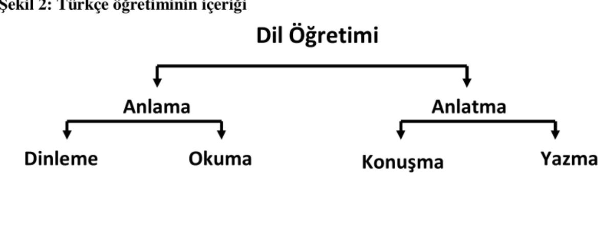 Şekil 2: Türkçe öğretiminin içeriği 