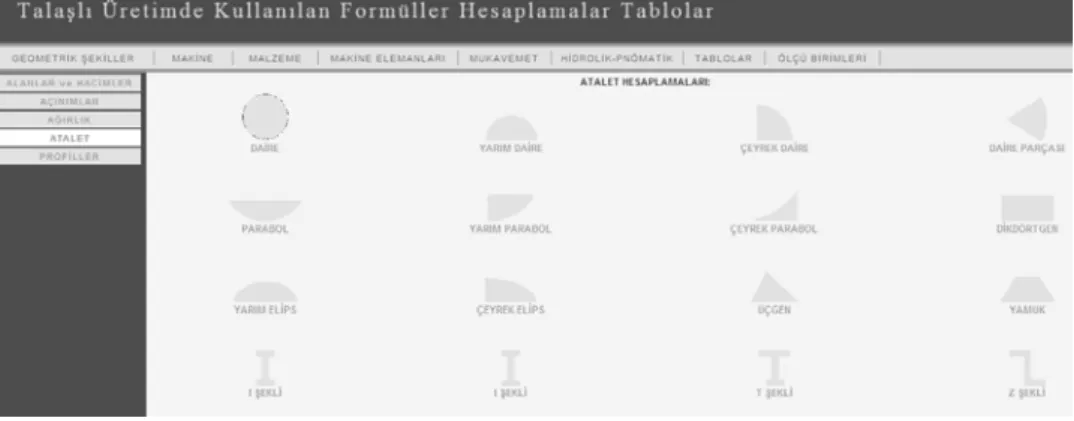 Şekil 6.8. Atalet Momenti Hesaplamaları Sayfası 