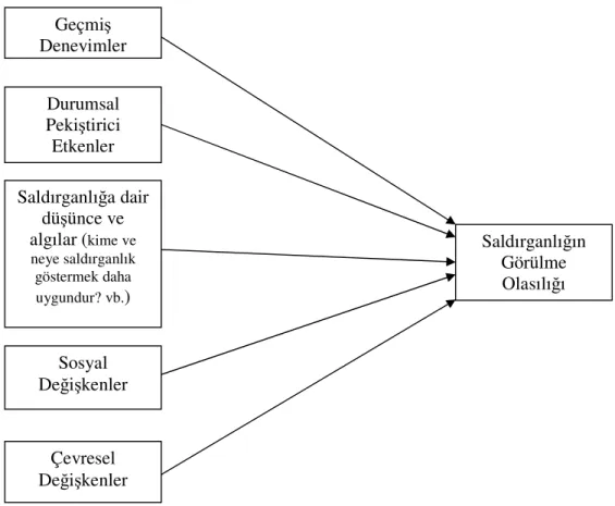 Şekil 1:  Saldırganlıkta Sosyal Öğrenme Modeli* 