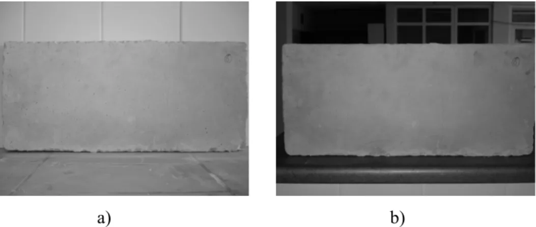 Şekil 3.40. İçerisinde boşluk oluşturulmamış beton numunenin; kırılma öncesi (a) ve  kırılma sonrası (b) görünümü