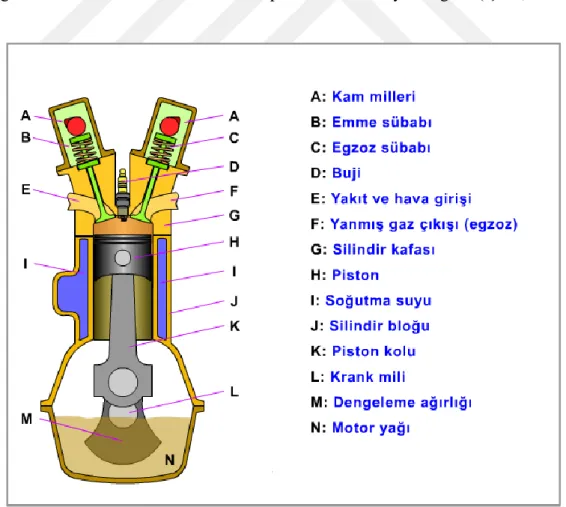 Şekil 1.1. İçten yanmalı motor    