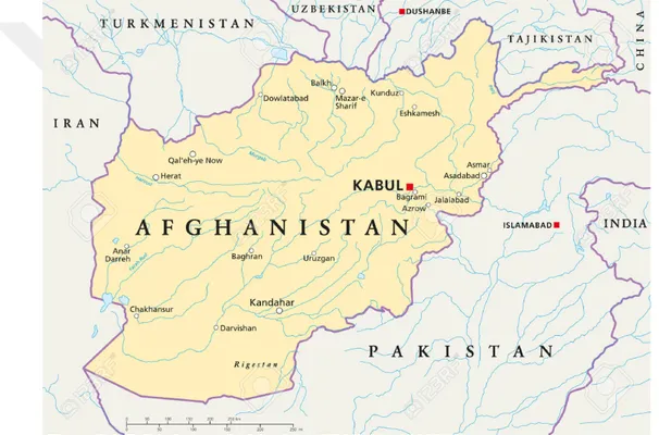 Figure 2.1. Political map of Afghanistan (UN Habitat, 2015) 