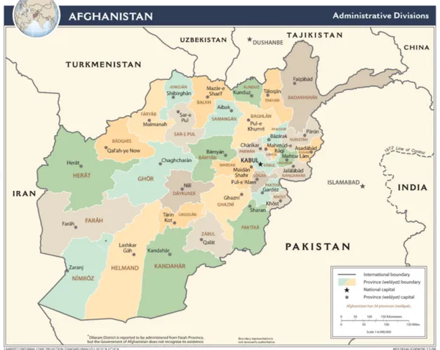 Figure 2.2. Population densities in major cities of Afghanistan (UN Habitat, 2015) 