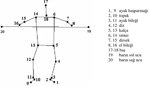Şekil 2.3. Görüntü üzerinde işaretlenen antropometrik noktalar 