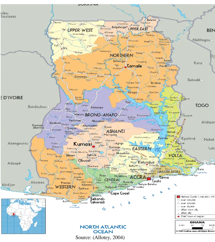 Figure 3.1: Map of Ghana 