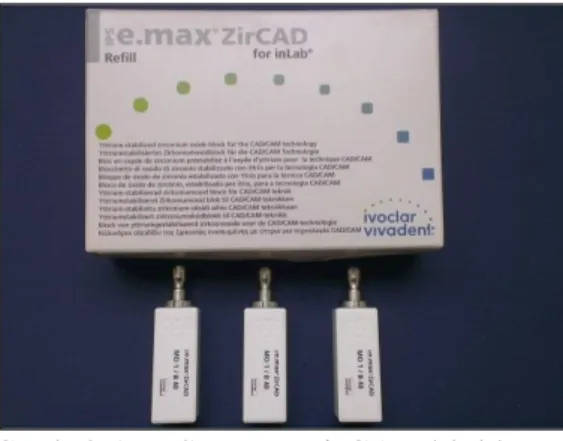 Şekil  2.3.  IPS  e.max  ZirCAD  presinterize  altyapılar. 