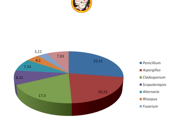 Figure 3. The abundances of isolated microfungal colonies during the study period in terms of percentages.