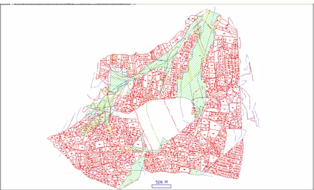 Şekil 7.7 Meraların dağıtım öncesi kadastro durumu 