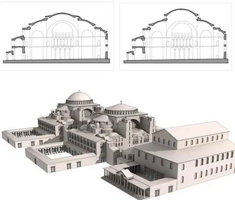 Figure  11.  The  models  of  2nd  Church,  3rd  Church  (537)  and  3rd  Church (562)