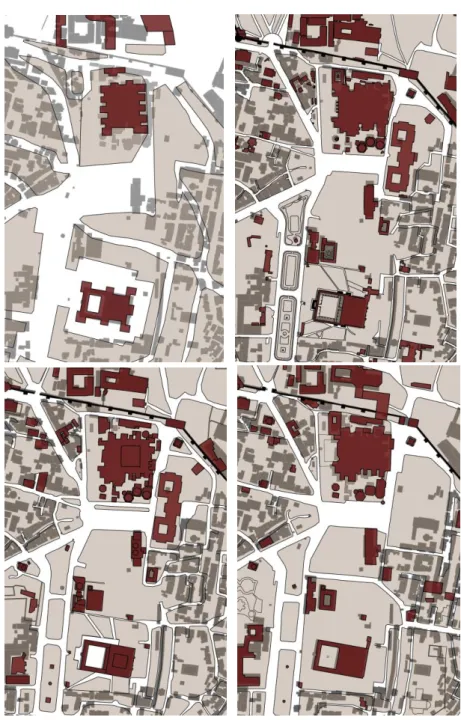 Figure  8.  The  comparison  of  1909  Lacey  Sillar-Westminster  Map,  1918-1921 German Map, 1922 Map  and Müller Map to the Present Map  (Nur, 2016)