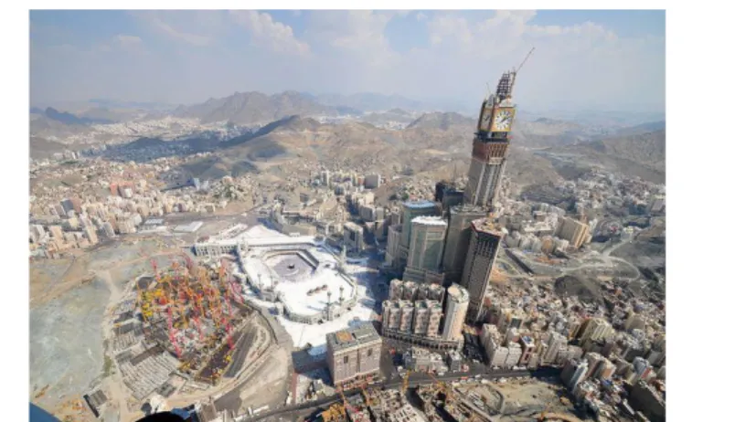 Figure  4.  Development  of  Large- Large-scale projects around Haram   (https://www.slideshare.net/brigh  teyes/mecca-construction-plans-for-the-future-kabah) 