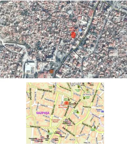 Figure  1.  The  location  of  Küplü  Hammam (Google Earth/ 2017). 