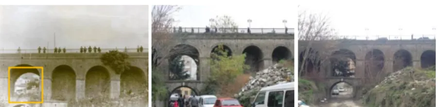 Figure  10.  Northern  Facade  of  Tabakhane  Bridge;  1920’s  and  Present  (URL-3;  Bahar  Karakaş  Archive,  2013;  Bahar  Karakaş  Archive, 2017) 