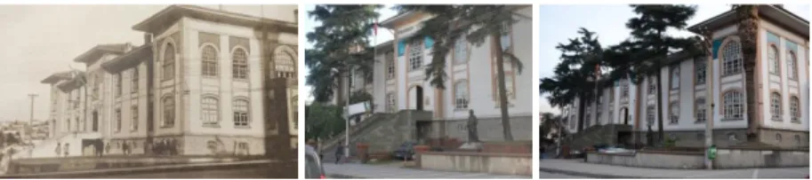 Figure 3. Goverment House in 1950  and  today  (Bölükbaşı,  2006;  Neva  Gerçek  Atalay  Archive,  2013;  Neva  Gerçek Atalay Archive, 2017) 