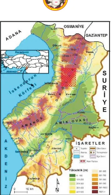 Şekil 1- Çalışma Alanının Haritadaki Yeri (Özşahin 2012).