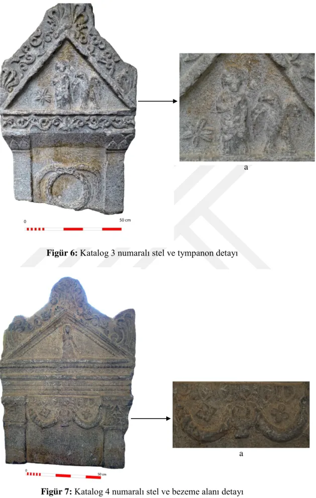 Figür 6: Katalog 3 numaralı stel ve tympanon detayı  