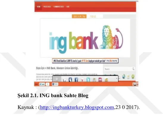 Şekil 2.1. ING bank Sahte Blog 