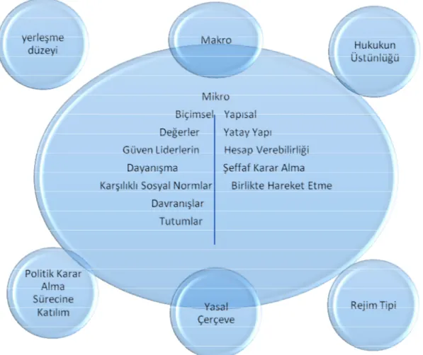 Şekil 1.3: Sosyal Sermayenin Düzeyi ve Şekilleri  Kaynak: Tüysüz, 2011: 20 