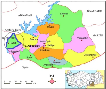 Figure 1. Location of Halfeti  (Source: Boyraz &amp; Bostancı, 2015 )