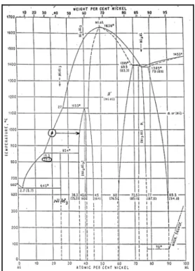 Figure 1. Equilibrium diagram Al-Ni 