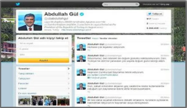 ġekil 6. Abdullah Gül‟ün Twitter Adresinden Alınan Bir Görüntü  