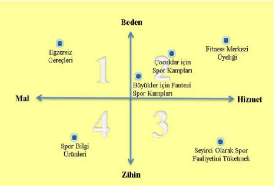 Şekil 1.2. Spor ürünü haritası (Tüfekci 2011). 