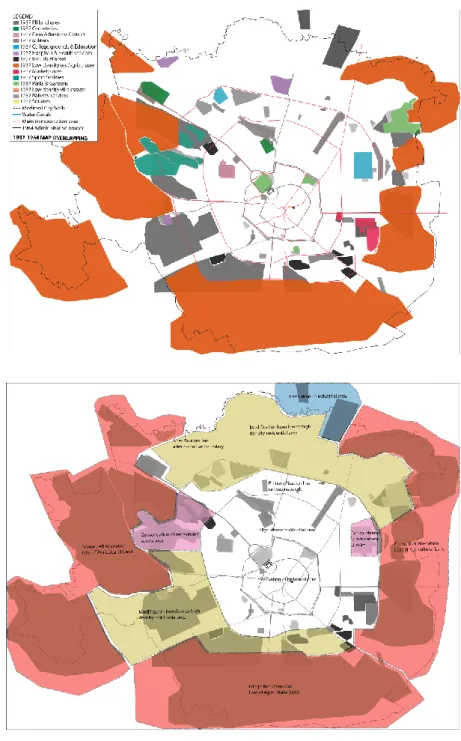 Figure 20.Graphical representation,  indicating  land  use.Map  overlapping:  1937-1964  (prepared  by the authors) 