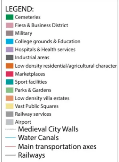 Figure  1.  Indication of  land  use  patterns  in  the  following  map  analyzes (prepared  by  the  authors) 