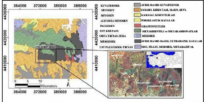 Şekil 2. Çalışılan alanın Landsat RGB 531 kompoziti. 