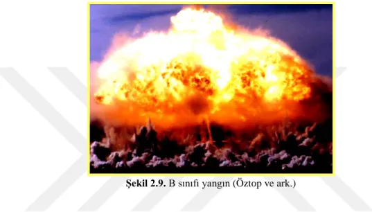 Şekil 2.9. B sınıfı yangın (Öztop ve ark.) 