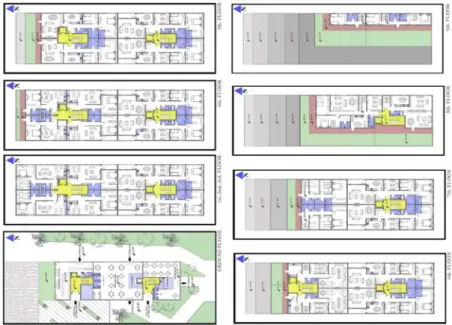 Figure 6. The project developed by  Abdullah Selçuk  (Plans of different floors in the B block)