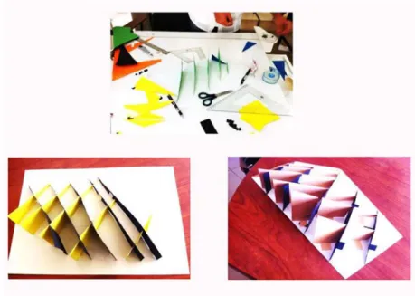 Figure 2. Solar envelope models  produced using paper and cardboard