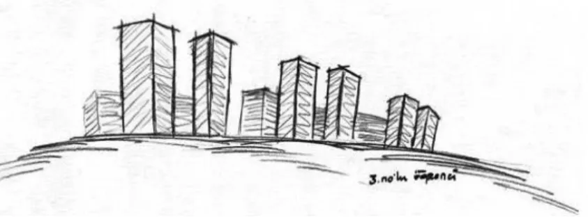 Figure 5. Skyscrapers’ image drawn  as a cognitive template. 